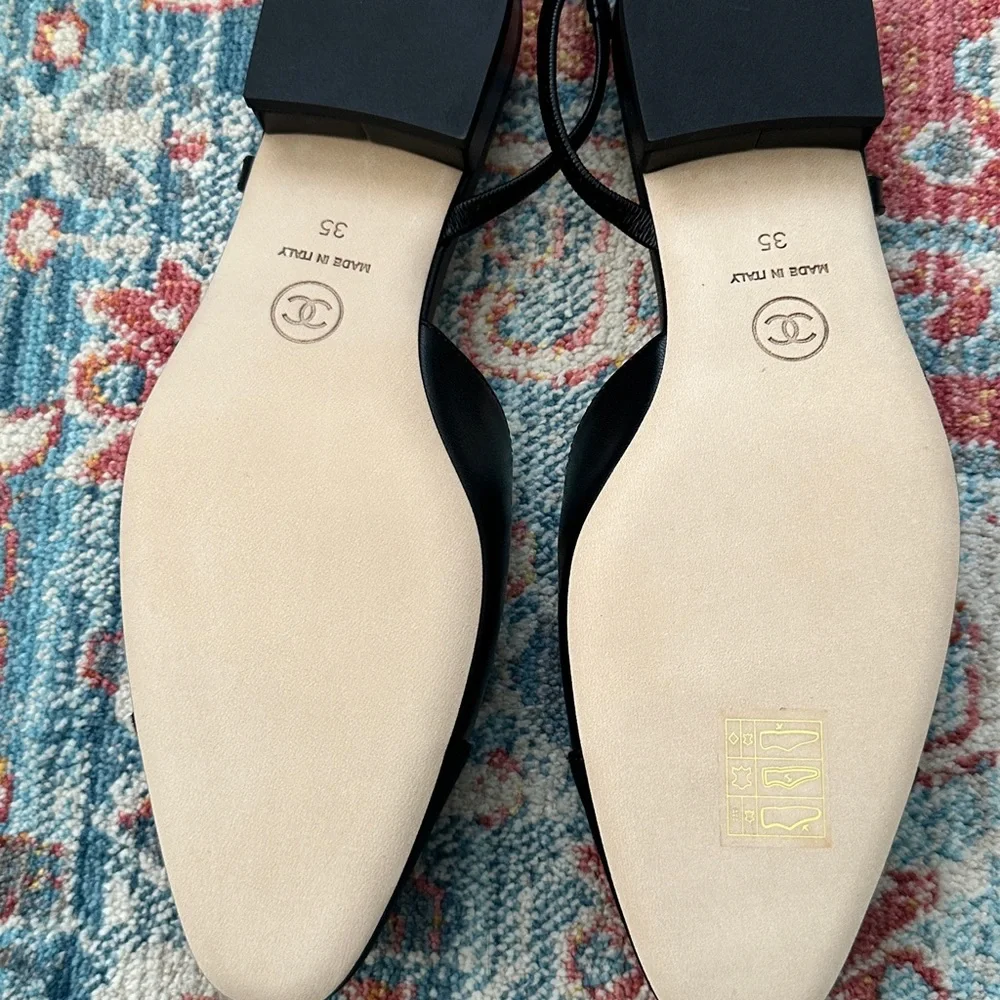 Chanel‎ coco flat sling backs
